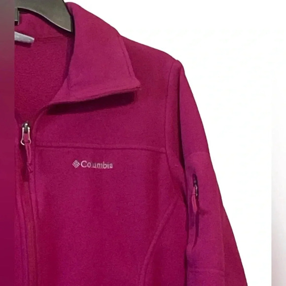 Columbia Size Medium Womens Full Zip Stand Collar Pocket Fleece Athletic Jacket - Picture 2 of 4